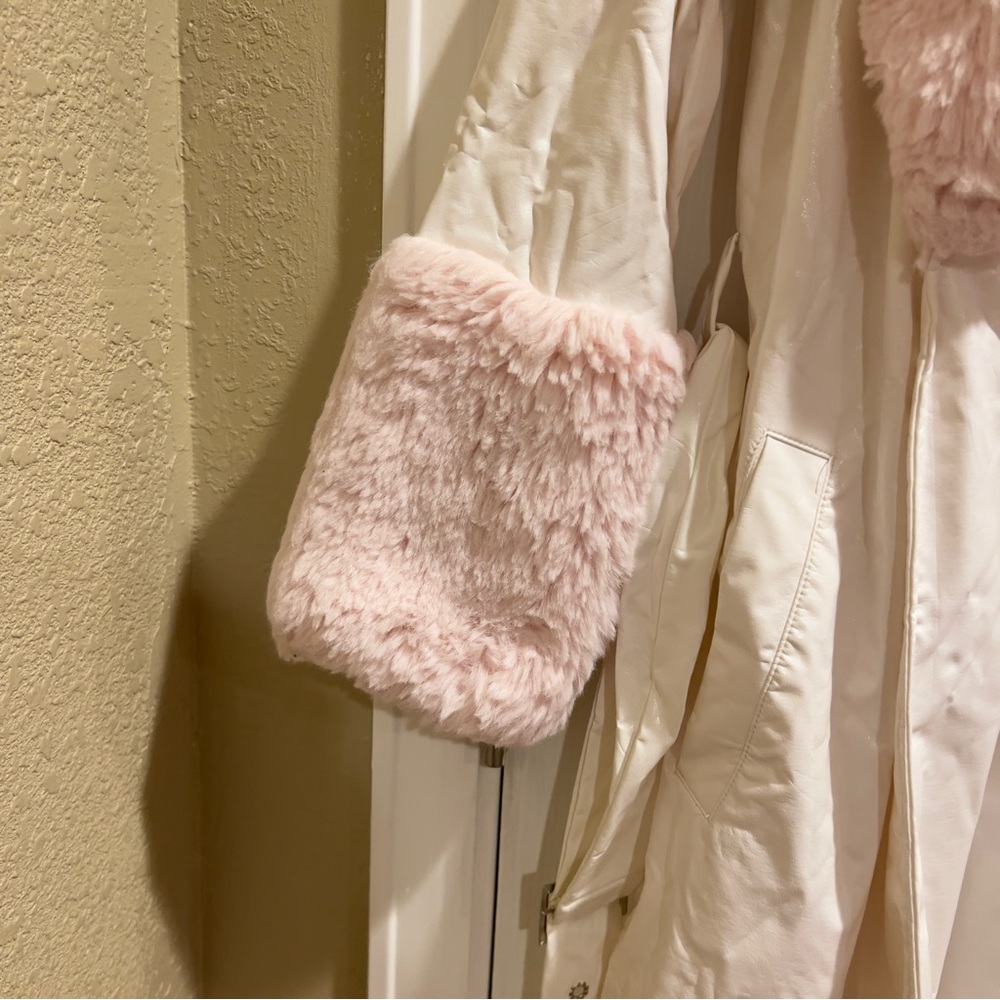 Pretty Little Thing Pink and White Women's Coat - Picture 3 of 8